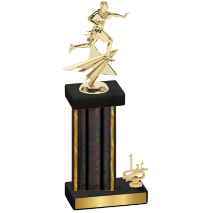 Accented Single Black Glacier First Place Flag Football Trophy