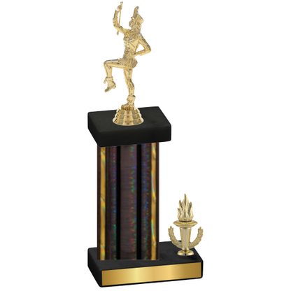 Accented Single Black Glacier Victory Majorette Trophy