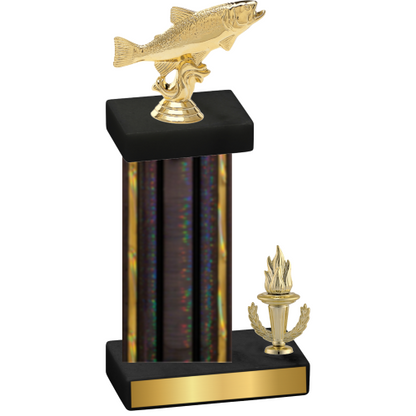 Accented Single Black Glacier Victory Fishing Trophy