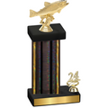 Accented Single Black Glacier Year Fishing Trophy