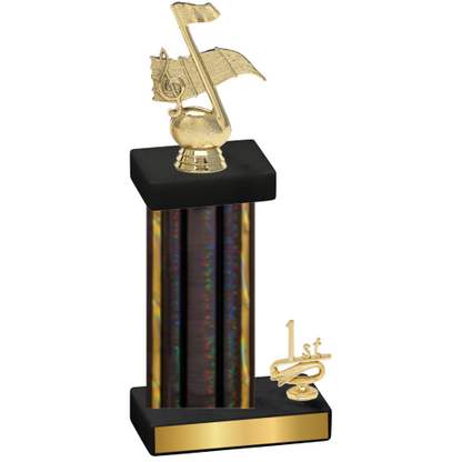 Accented Single Black Glacier First Place Music Trophy