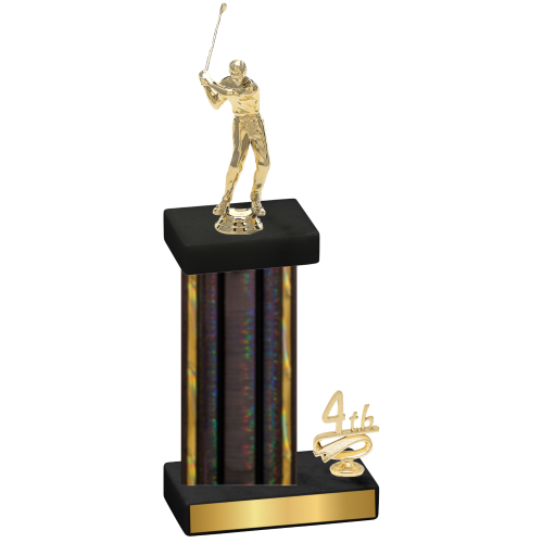 Accented Single Black Glacier Fourth Place Golf Trophy