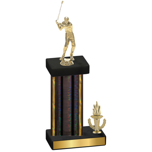 Accented Single Black Glacier Victory Golf Trophy