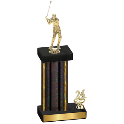 Accented Single Black Glacier Year Golf Trophy