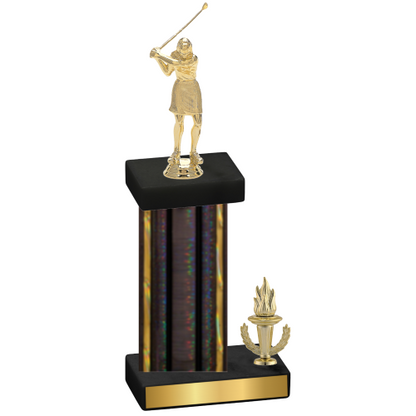 Accented Single Black Glacier Victory Golf Trophy