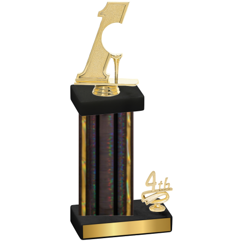 Accented Single Black Glacier Fourth Place Golf Trophy