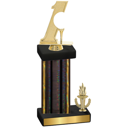 Accented Single Black Glacier Victory Golf Trophy