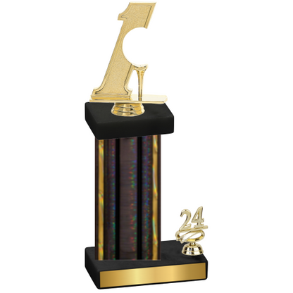 Accented Single Black Glacier Year Golf Trophy