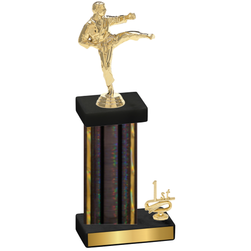 Accented Single Black Glacier First Place Karate Trophy