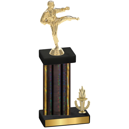 Accented Single Black Glacier Victory Karate Trophy