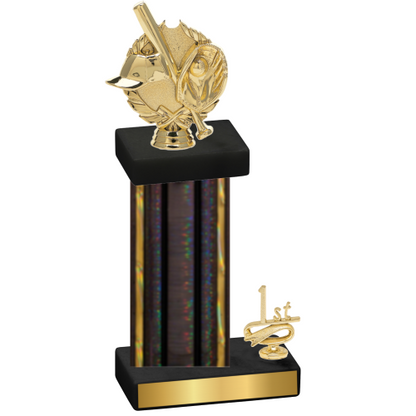 Accented Single Black Glacier First Place Baseball Trophy