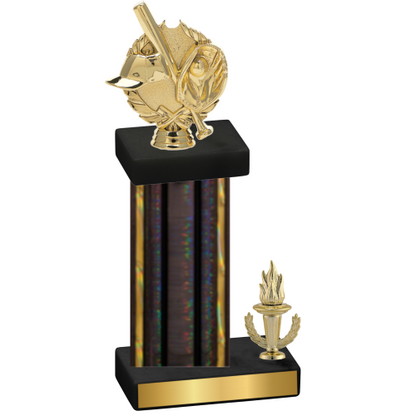 Accented Single Black Glacier Victory Baseball Trophy