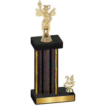 Accented Single Black Glacier Year Academics Trophy