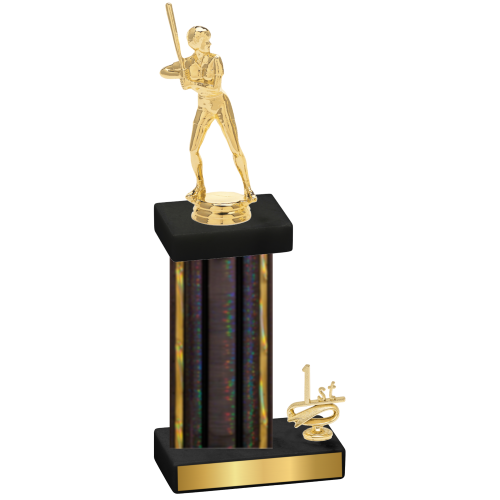 Accented Single Black Glacier First Place Softball Trophy