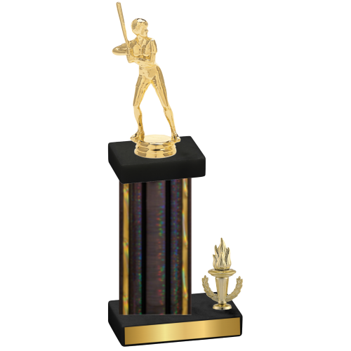 Accented Single Black Glacier Victory Softball Trophy