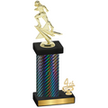 Accented Single Black Carbon Fiber Fourth Place Football Trophy
