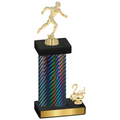 Accented Single Black Carbon Fiber Second Place Running Trophy