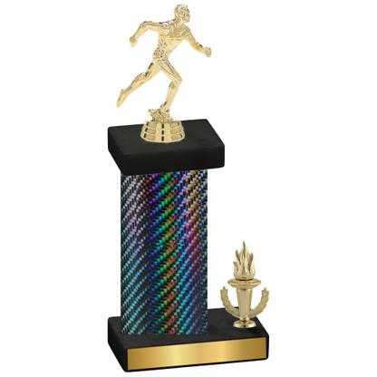 Accented Single Black Carbon Fiber Victory Running Trophy