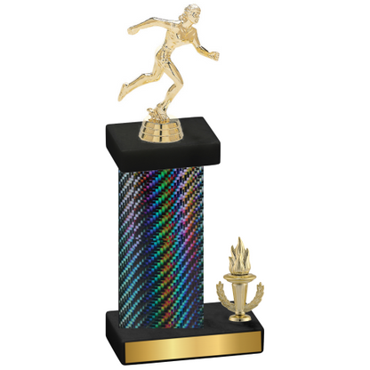 Accented Single Black Carbon Fiber Victory Running Trophy