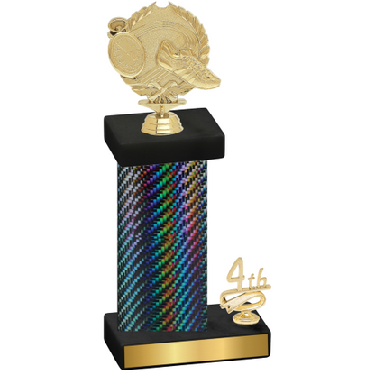 Accented Single Black Carbon Fiber Fourth Place Running Trophy