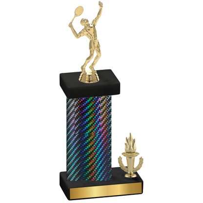 Accented Single Black Carbon Fiber Victory Tennis Trophy