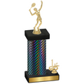 Accented Single Black Carbon Fiber First Place Tennis Trophy