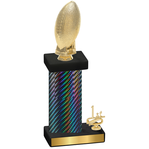 Accented Single Black Carbon Fiber First Place Football Trophy