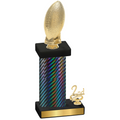 Accented Single Black Carbon Fiber Second Place Football Trophy