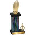 Accented Single Black Carbon Fiber Victory Football Trophy