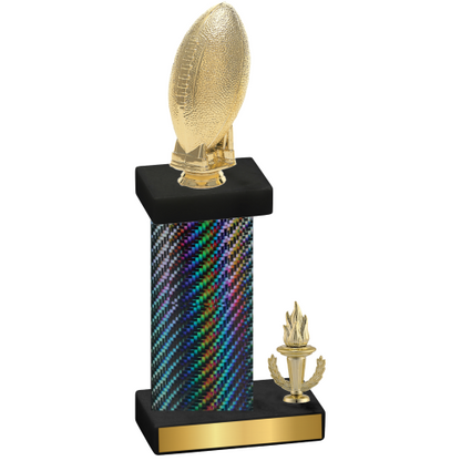 Accented Single Black Carbon Fiber Victory Football Trophy