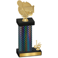 Accented Single Black Carbon Fiber First Place Tennis Trophy