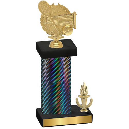 Accented Single Black Carbon Fiber Victory Tennis Trophy