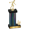 Accented Single Black Carbon Fiber Fourth Place Bowling Trophy