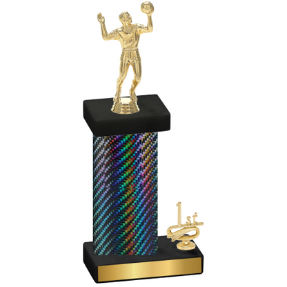 Accented Single Black Carbon Fiber First Place Volleyball Trophy