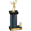 Accented Single Black Carbon Fiber Year Volleyball Trophy