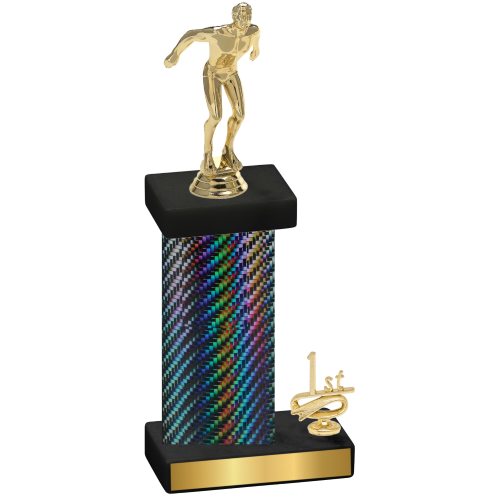 Accented Single Black Carbon Fiber First Place Swimming Trophy