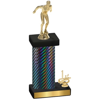 Accented Single Black Carbon Fiber First Place Swimming Trophy