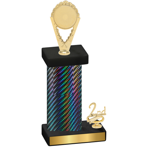 Accented Single Black Carbon Fiber Second Place Insert Trophy