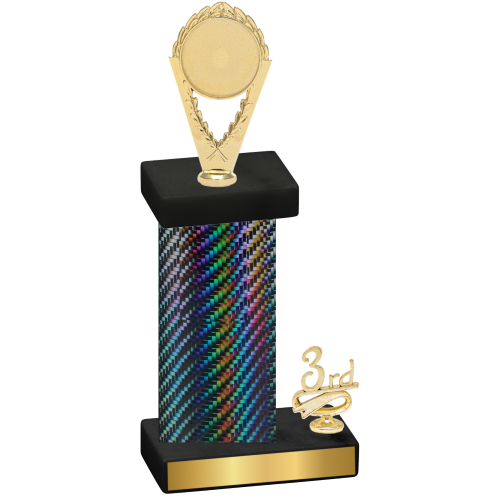 Accented Single Black Carbon Fiber Third Place Insert Trophy