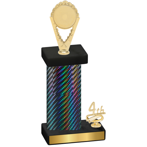 Accented Single Black Carbon Fiber Fourth Place Insert Trophy