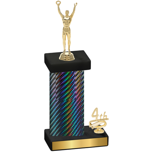 Accented Single Black Carbon Fiber Fourth Place Victory Trophy