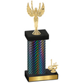 Accented Single Black Carbon Fiber First Place Victory Trophy