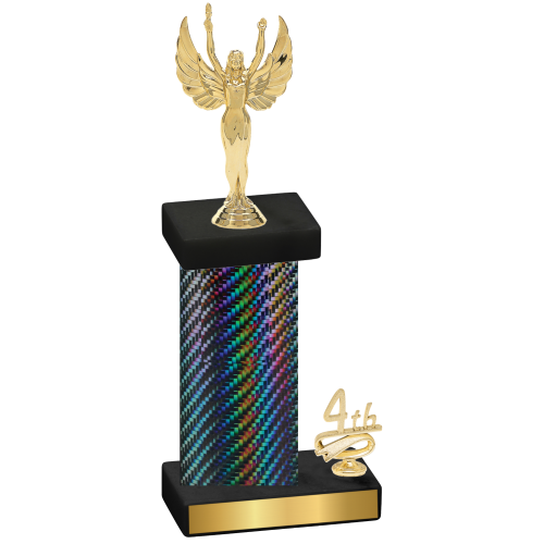 Accented Single Black Carbon Fiber Fourth Place Victory Trophy