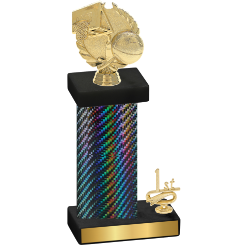 Accented Single Black Carbon Fiber First Place Basketball Trophy