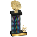 Accented Single Black Carbon Fiber Fourth Place Basketball Trophy