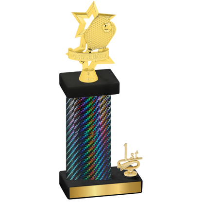 Accented Single Black Carbon Fiber First Place Pickleball Trophy