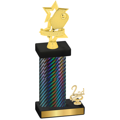 Accented Single Black Carbon Fiber Second Place Pickleball Trophy