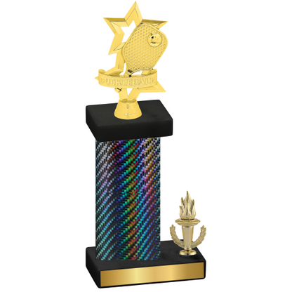 Accented Single Black Carbon Fiber Victory Pickleball Trophy