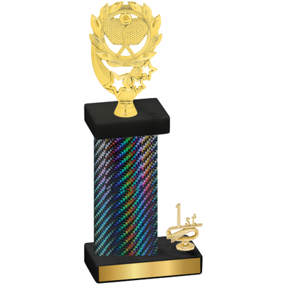 Accented Single Black Carbon Fiber First Place Pickleball Trophy