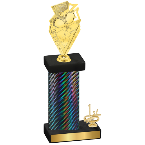 Accented Single Black Carbon Fiber First Place Pickleball Trophy